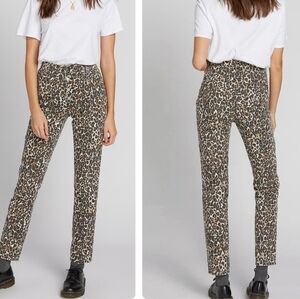 Y2K Volcom Super Stoned Leopard Print Ankle Skinny Jeans, Size 11, EUC!